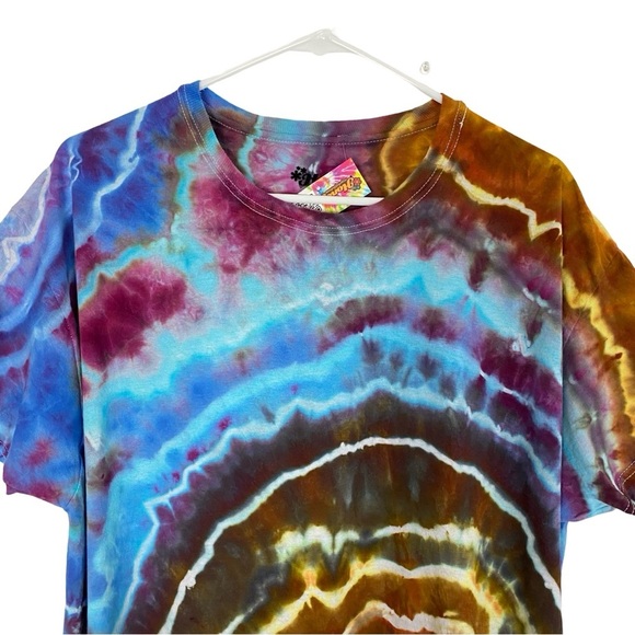 Handmade Geode Tie Dye Tee Tshirt Mens Large Unisex Cotton Short Sleeve T-Shirt - Picture 3 of 13